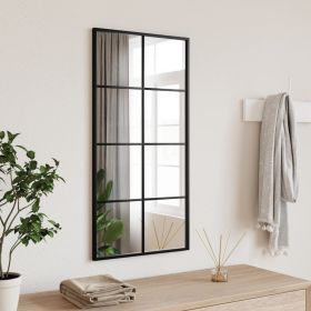 Wall Mirror Black 15.7"x31.5" Rectangle Iron