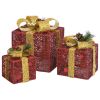 Decorative Christmas Gift Boxes 3 pcs Red Outdoor Indoor