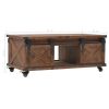 Coffee Table Solid Fir Wood 35.8"x20.1"x15" Brown