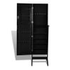 Standing Jewelry Cabinet with Mirror Black