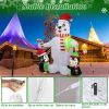 5.9FT Christmas Inflatable Outdoor Decoration Polar Bear Gift Box Penguin Blow Up Yard Decoration with LED Light Built-in Air Blower for Winter Holida