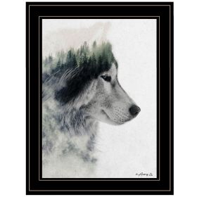 "Wolf Stare" by Andreas Lie, Ready to Hang Framed Print, Black Frame