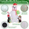 5.9FT Christmas Inflatable Outdoor Decoration Polar Bear Gift Box Penguin Blow Up Yard Decoration with LED Light Built-in Air Blower for Winter Holida