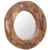 Decorative Mirror Teak 31.4" Round