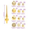 111 Piece Christmas Bauble Set Gold Polystyrene