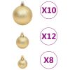 111 Piece Christmas Bauble Set Gold Polystyrene