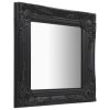 Wall Mirror Baroque Style15.7"x15.7" Black