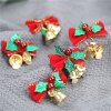 10x Red Fabric Bows With Bells Decorations Christmas Xmas Party Tree Ornament