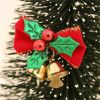 10x Red Fabric Bows With Bells Decorations Christmas Xmas Party Tree Ornament