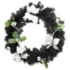 Christmas Wreath with LED Lights Black 23.6" PVC