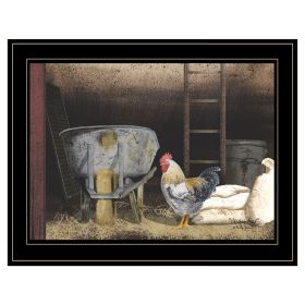 "Chicken Feed" by Billy Jacobs, Ready to Hang Framed Print, Black Frame