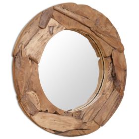 Decorative Mirror Teak 31.4" Round