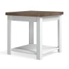 Bridgevine Home Hampton 24 inch Side Table, No Assembly Required, Jasmine Whitewash and Barnwood Finish