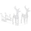 Reindeers & Sleigh Christmas Decoration 160 LEDs 51.2" Acrylic