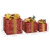 Decorative Christmas Gift Boxes 3 pcs Red Outdoor Indoor