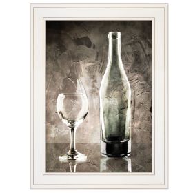 "Moody Gray Wine Glass Still Life" by Bluebird Barn, Ready to Hang Framed Print, White Frame