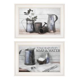 "Soap / Floral" 2-Piece Vignette by Robin-Lee Vieira, White Frame