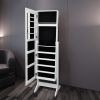 Standing Jewelry Cabinet with Mirror