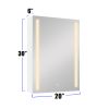 30x20 inch LED Bathroom Medicine Cabinet Surface Mounted Cabinets With Lighted Mirror White Left Open