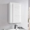 30x20 inch LED Bathroom Medicine Cabinet Surface Mounted Cabinets With Lighted Mirror White Left Open