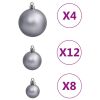 111 Piece Christmas Bauble Set White and Gray Polystyrene