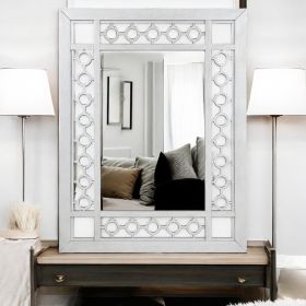 ACME Varian Mirror, Mirrored & Antique Platinum 66158