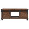 Coffee Table Solid Fir Wood 35.8"x20.1"x15" Brown