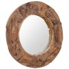 Decorative Mirror Teak 31.4" Round