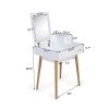 Wooden Vanity Desk Flip-top Dressing Mirror Writing table Computer Desk; White