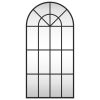 Wall Mirror Black 15.7"x31.5" Arch Iron