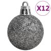 111 Piece Christmas Bauble Set White and Gray Polystyrene