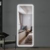 65"x24" Full Length Floor Mirror LED Whole Body Mirror, Wall Mounted Hanging Mirror with Lights, Makeup Vanity Mirror, Bedroom Full Size Body Mirror w