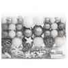 111 Piece Christmas Bauble Set White and Gray Polystyrene