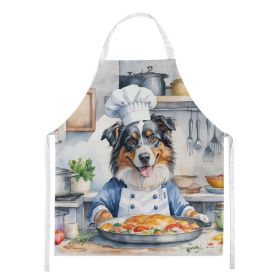 Australian Shepherd The Chef Apron Cooking Kitchen Server Baking Crafts Gardening for Adult Women Men, Unisex, Large, Multicolor