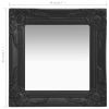 Wall Mirror Baroque Style15.7"x15.7" Black