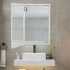 30x20 inch LED Bathroom Medicine Cabinet Surface Mounted Cabinets With Lighted Mirror White Left Open