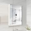 30x20 inch LED Bathroom Medicine Cabinet Surface Mounted Cabinets With Lighted Mirror White Left Open