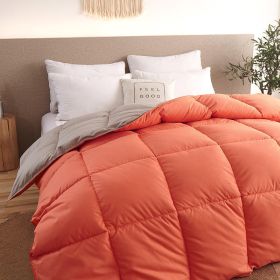 Down Duvet, Winter Duvet, Goose Down Duvet Core, Air Conditioner (Option: Orange-220* 240cm-6)