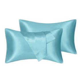 75D Satin Artificial Silk Pillowcase (Option: Green-Standard 20X26in)