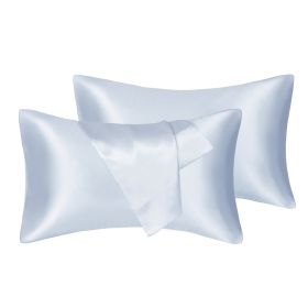 75D Satin Artificial Silk Pillowcase (Option: Sky Blue-Standard 20X26in)