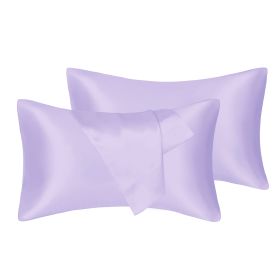 75D Satin Artificial Silk Pillowcase (Option: Purple-Standard 20X26in)