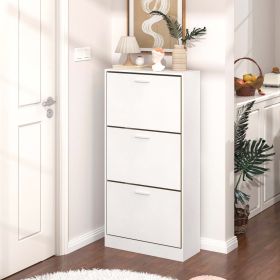 Shoe cabinet, with 3 upside down drawers, modern design, slender hidden shoe cabinet, can be placed in the corridor, bedroom (Color: as Pic)